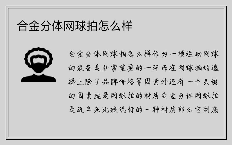 合金分体网球拍怎么样