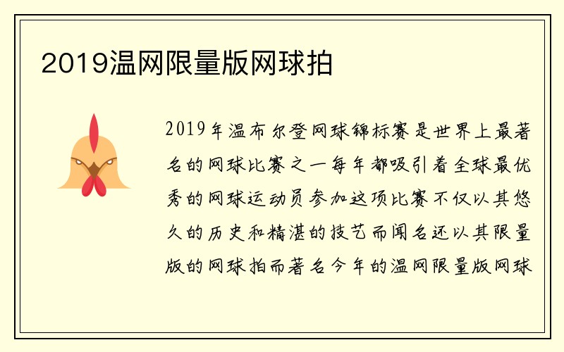 2019温网限量版网球拍